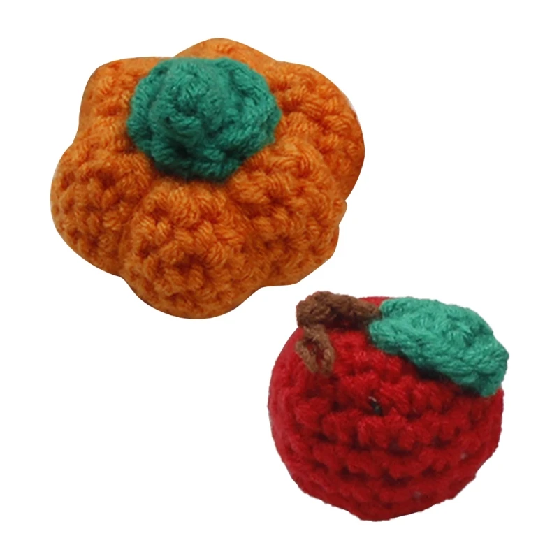 

Handmade Crochet Pumpkin/Fruit Knitting Beads DIY Baby Pacifier Chain Accessory G99C