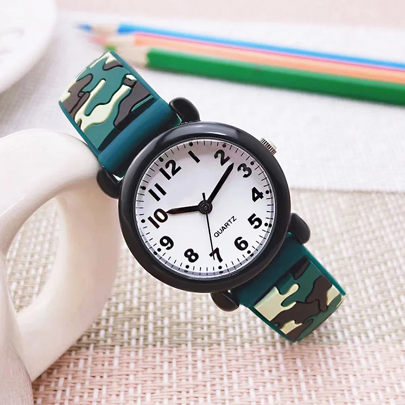 Cartoon Small Boy Camouflage Outdoor Sports Watch Children's Student Quartz Watch