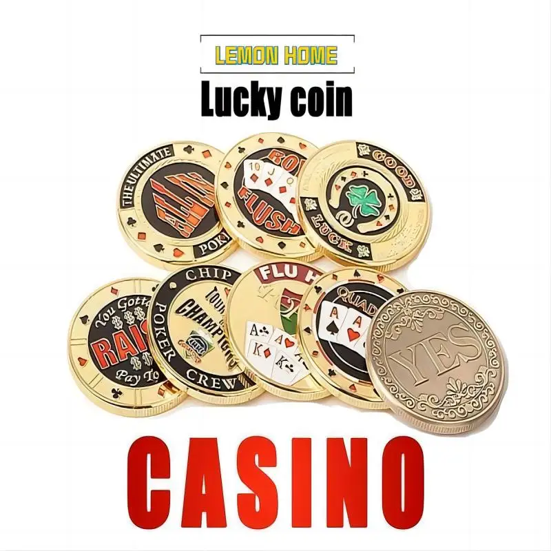 Lucky Item  Poker Cards Metal Souvenir Chips Set Casino Poker Game Hold'em Accessories Lucky Item Poker Card Guard Protector