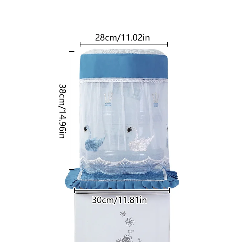1Set Lace Embroidery Transparent Cloth Opening Reusable Kitchen Household Water Dispenser Cover Water Dispenser Dust Cover