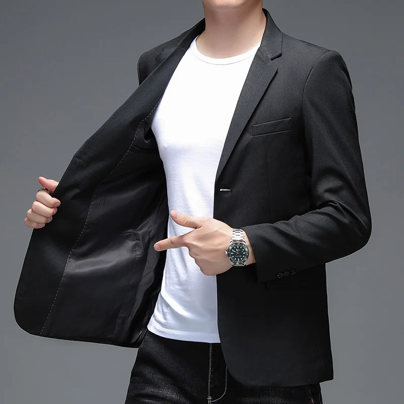 2024 High Quality Fashion Handsome Thin Spring and Autumn Style All Fashion Business Casual Single Suit Jacket  M-4XL 4