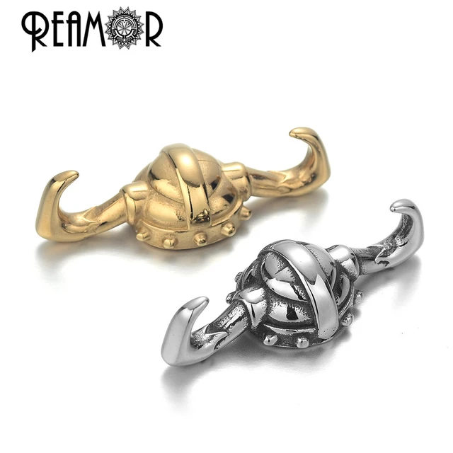 REAMOR 3pcs Stainless Steel Viking Soldier Helmet Clasp Double
