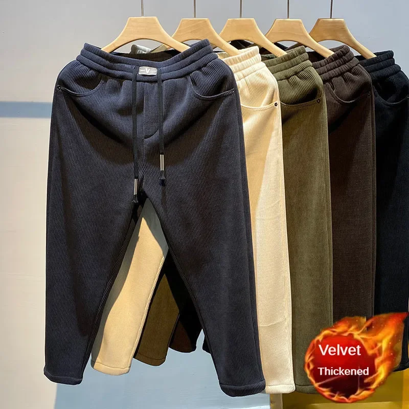 Men Trousers Men's Thick Fleece Thermal Pants