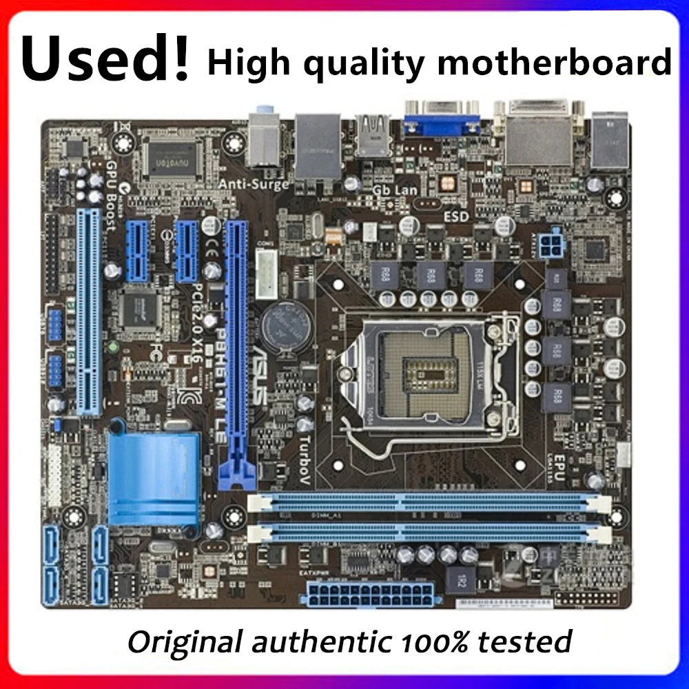 

Для ASUS P8H61-M LE материнская плата для компьютера LGA 1155 DDR3 для Intel H61 P8H61 материнская плата для настольного компьютера SATA II PCI-E X16 б/у