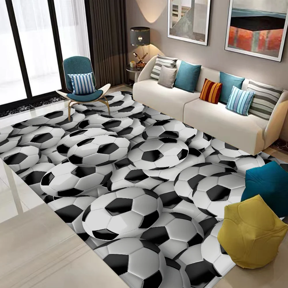 3D football football Hallway Carpet Non-Slip Laundry Room Mat Laundry Decor Balcony Child Living Room Bedside Area Rugs