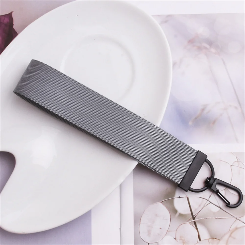 Solid Color Webbing Keychain Phone Lanyard Keychain Schoolbag Car Key Chain Bag Pendant Jewelry DIY Accessories Ribbon Gift