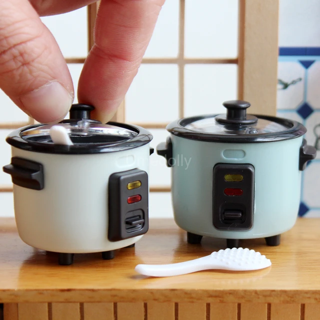 1/6 Scale Mini Rice Cooker Model Dollhouse Miniature Kitchen Appliances for Barbies Blyth Doll Food Accessories Toy 1