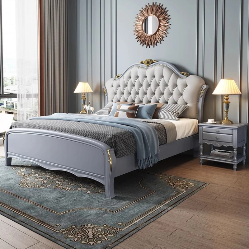 

Unique Luxury Double Bed Queen Size Master Modern King Bed Aesthetic Faux Leather Letto Matrimoniale Multifunzione Furniture