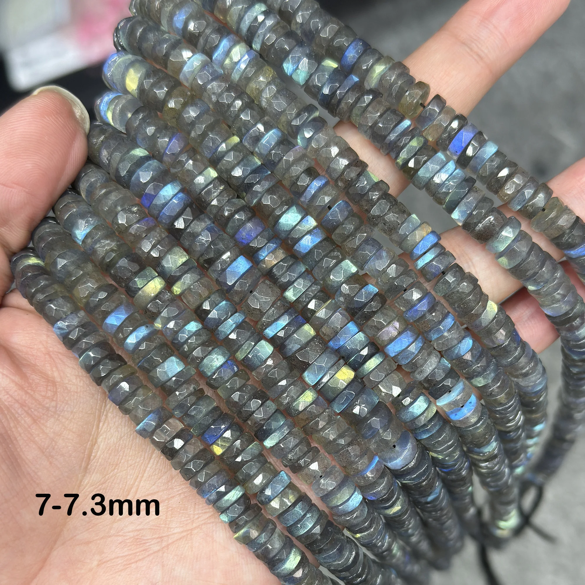 5.3mm 3A Madagascar Labradorite Rondelle Faceted Loose Beads For Making Jewelry DIY Necklace Bracelet beads charms loose gemstone beads loose labradorite beads loose beads