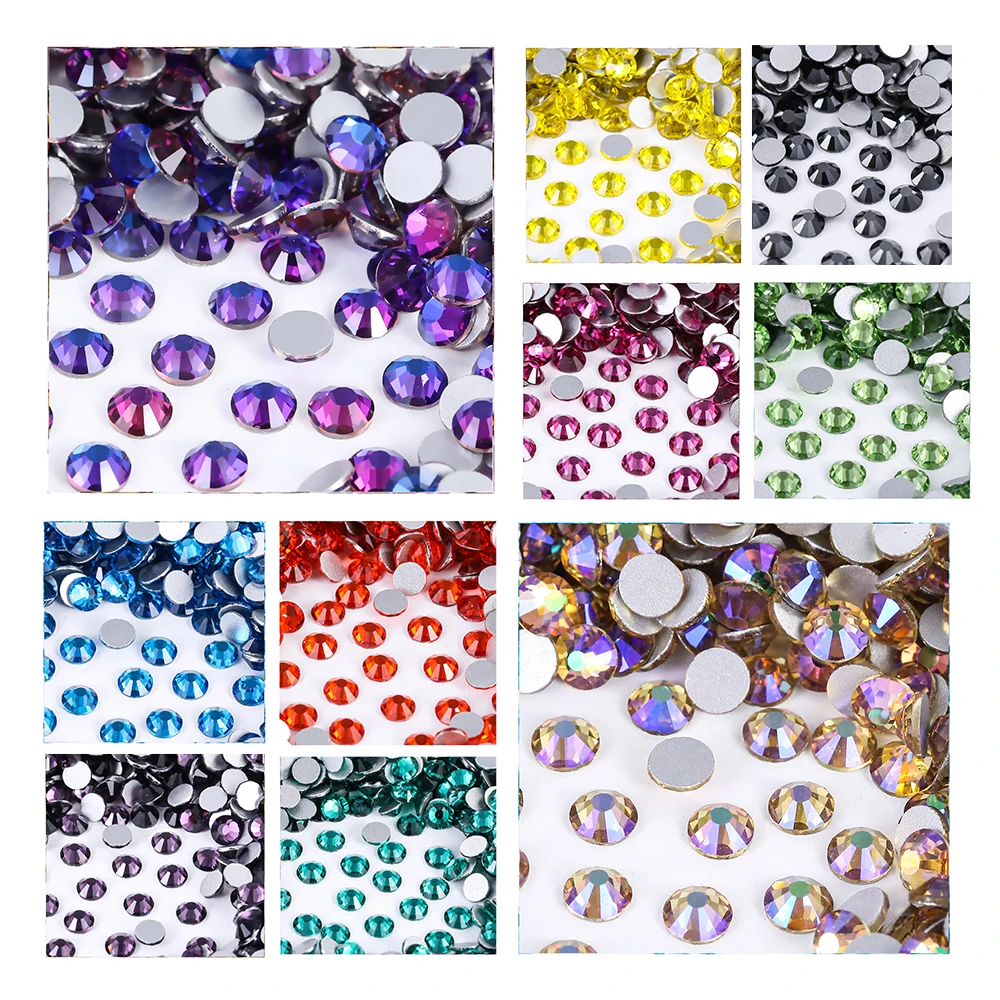 

sparkling quanlity Clear Gem Non hot fix Rhinestones flat back crystals glass stone strass glitters for 3d nail garment wedding