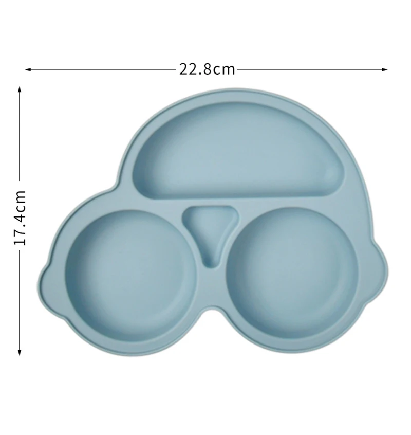 Baby Safe Sucker Silicone Dining Plate Solid Cute Cartoon Children Dishes Suction Toddler Training Tableware Kids Feeding Bowls 6