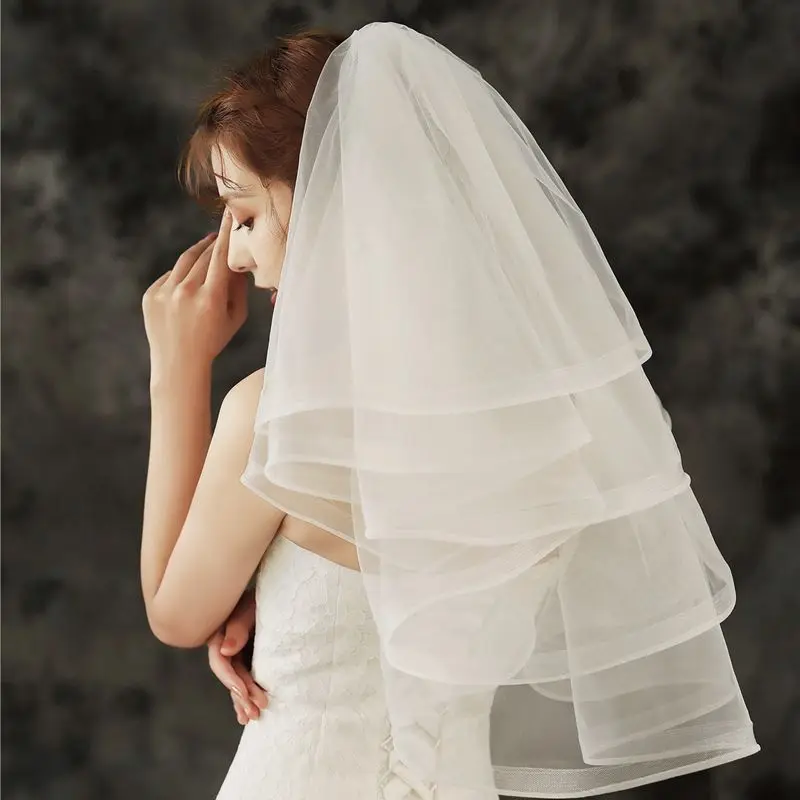 

Free shipping Bridal veils Cheap Wedding Bride Mariage bridal headwear Wedding accessories velos novia 2023