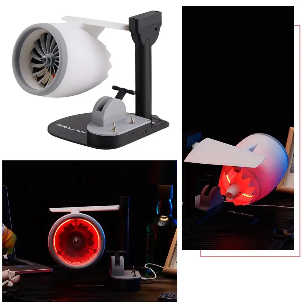 Desktop Turbofan usb interface Moulding Creative Fan Red Tail Flame Humidifying Spray Turbine Engine Model Toy High Power Fan