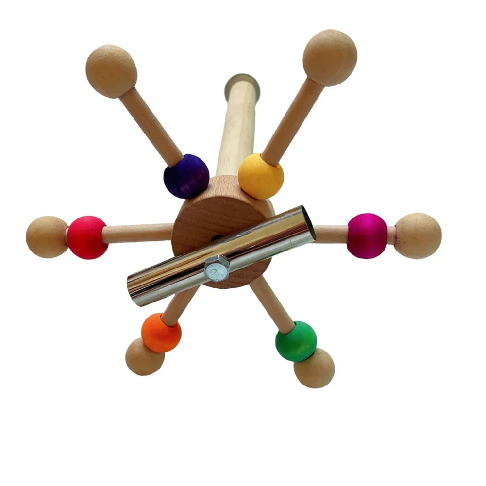 Birds Toy with Rotating Balls Wood Interactive Bird Stand Colorful Parrot Foraging Toy for Lovebirds Pet Products Supplies