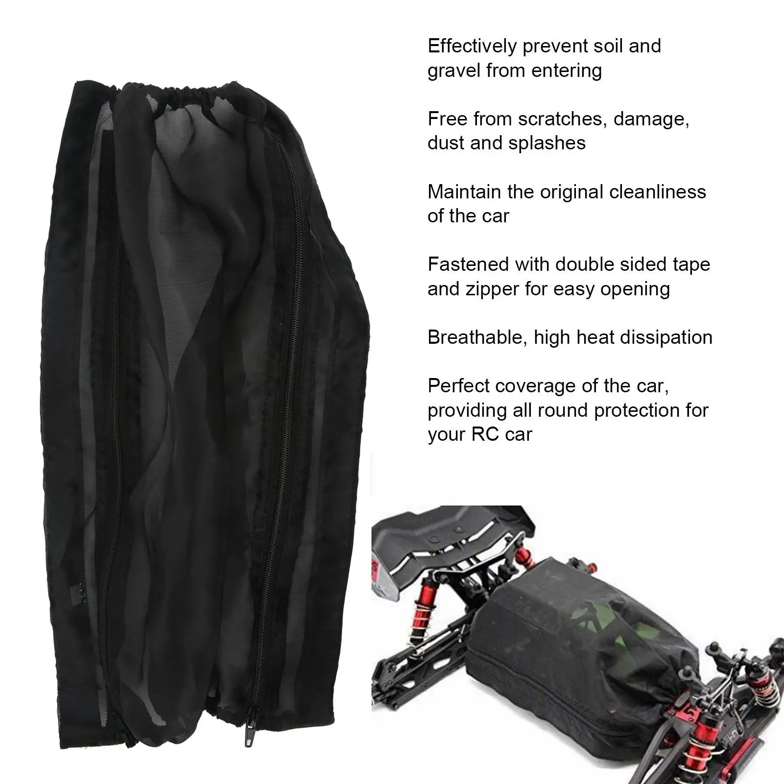 High Performance Dustproof RC Car Chassis Cover with Heat Dissipation and Breathable Design for 1 /8 Scale Vehicle