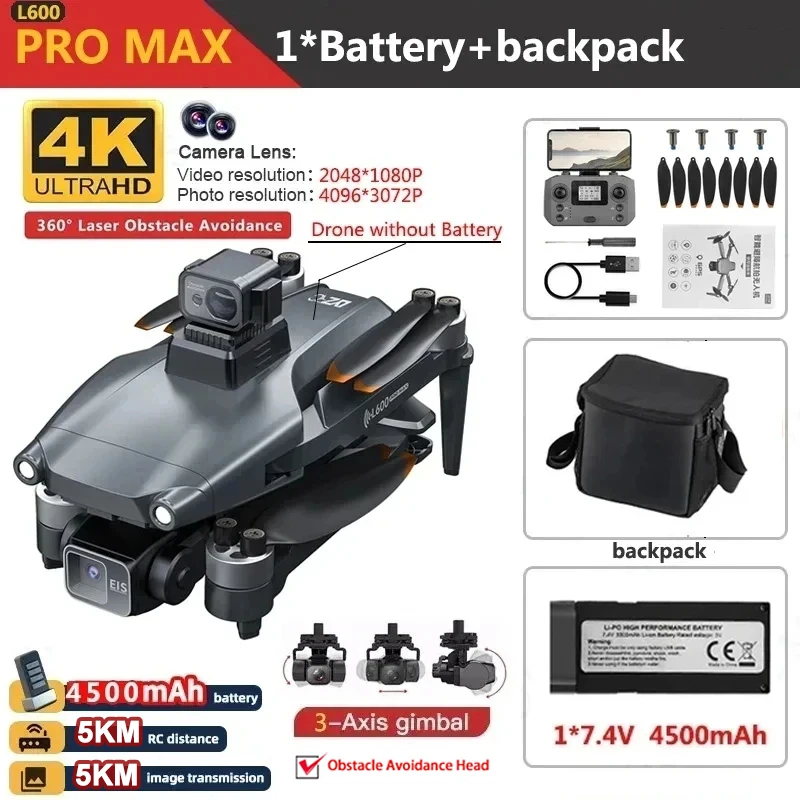 ตัวเลือกสินค้า โดรนถ่ายภาพ 4K กล้องคู่ บินไกล 5 กม. ระบบกันสั่น