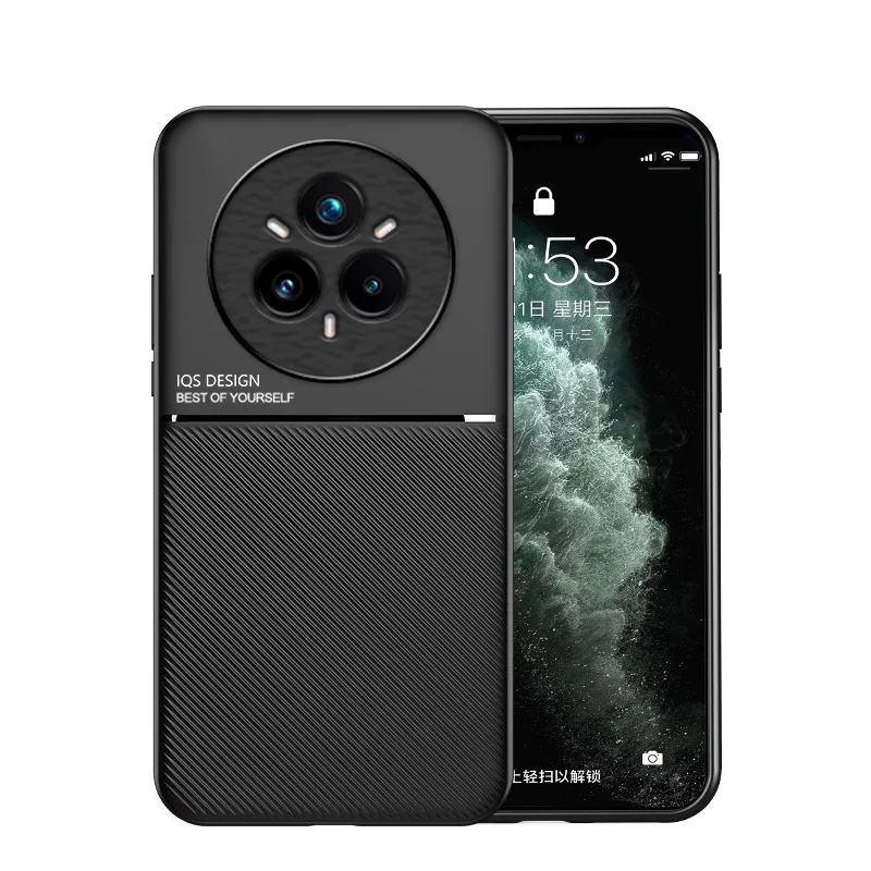 Shockproof Magnetic Car Holder Leather Silicone Case