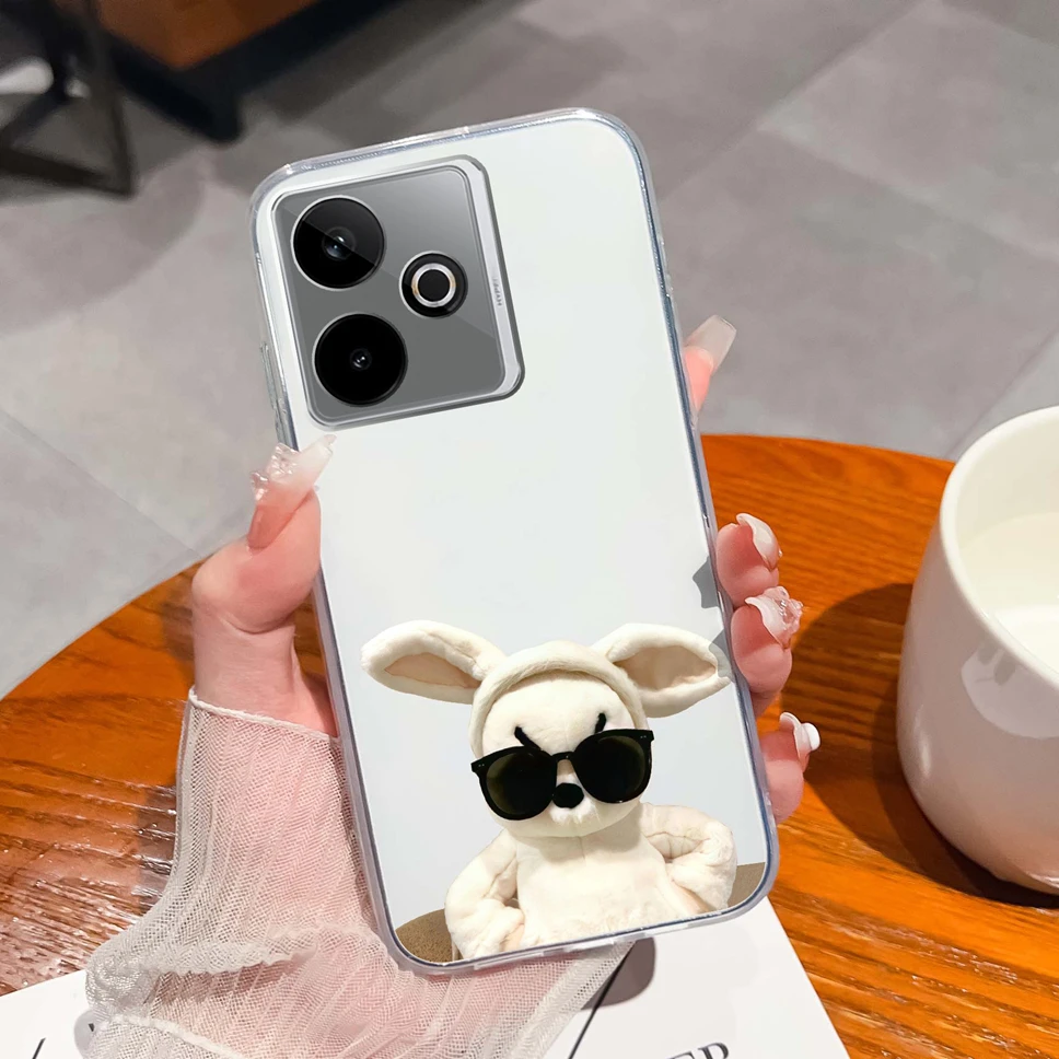 Lovely Cartoon Animals Soft Clear TPU Silicone Protective Phone Case Cover