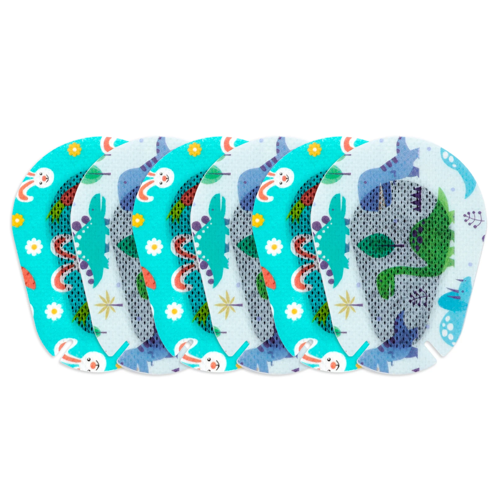 Kids Eye Patch Sterile Adhesive Bandage 60 pieces (picture of 6 Green-Blue Colour bandages show)