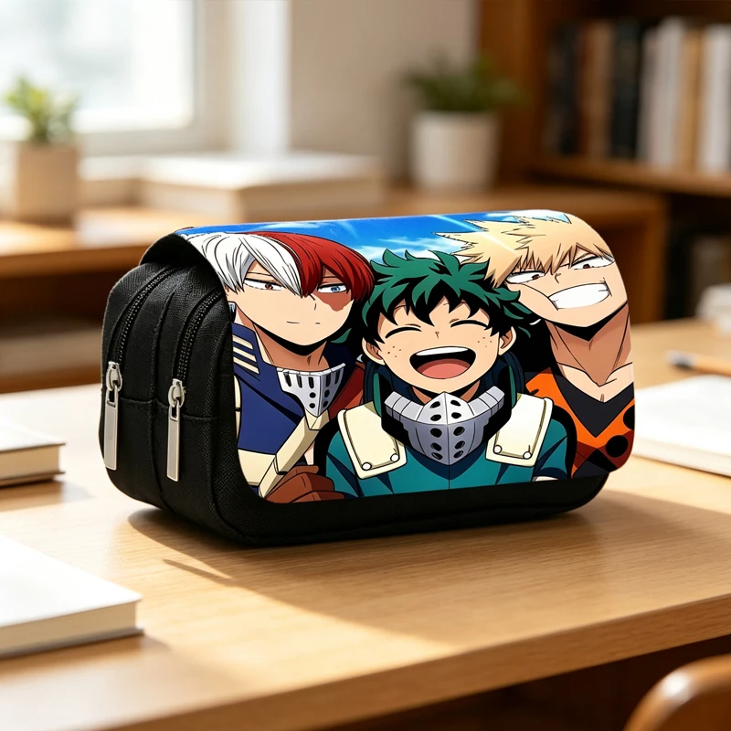 Heroic Academia Large Capacity Pencil Case - Anime Cartoon Stationery Pouch
