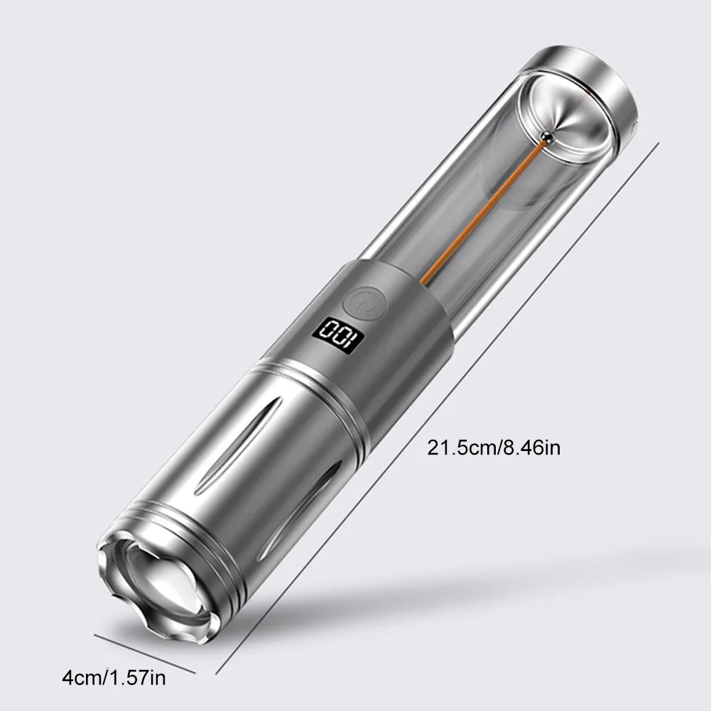 2 In 1 Camping Light Camping Flashlight with Hanging Hook Portable Tent Light Dimmable 3 Colors Accessories