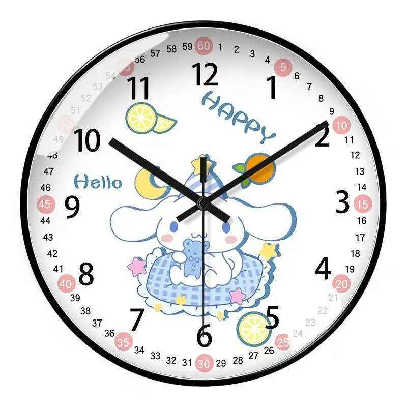 thumbnail image 1 of Reloj de pared con orejas grandes de Hello kitty, reloj de pared con diseño de perro, canela, cuarzo súper silencioso, radio de tiempo Sanrio, creativo, 1 of 5