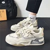 Trendy Men's Shoes Summer New All-Match Thick Bottom Casual Flat Anti-Slip Teenage Sports Trendy Shoes Breathable Synthetic Upgr
