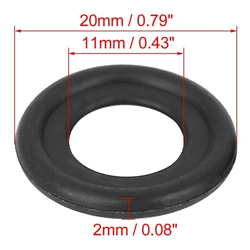 20Pcs Black Rubber Oil Drain Plug Gaskets Washer Replacement For GM 12616850 3536966 097-119