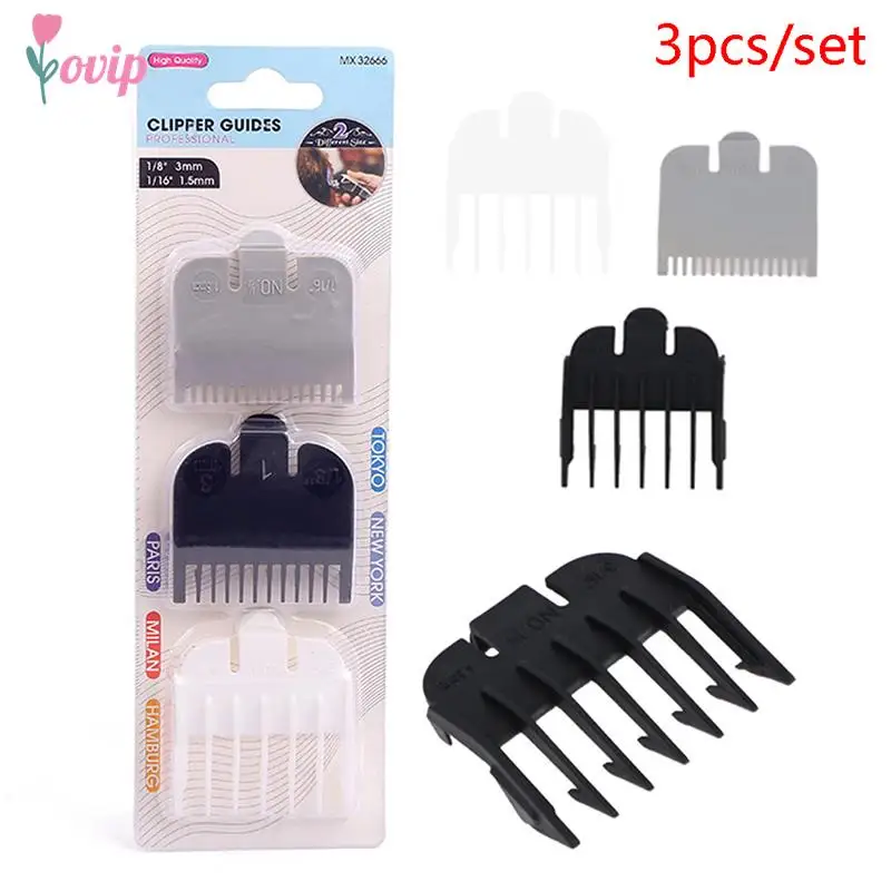 

3Pcs/set Universal Hair Clipper Limit Comb Guide Attachment Barber Replacement 1.5mm/3mm/4.5mm