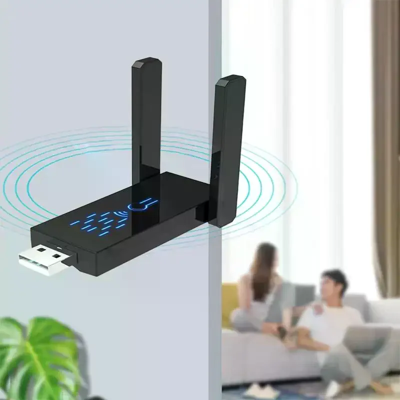 USB 3.0 WiFi 어댑터 5G 듀얼 밴드 1300Mbps 고속 무선 동글 드라이버 필요 없음 노트북 PC 데스크탑용 안정적인 연결