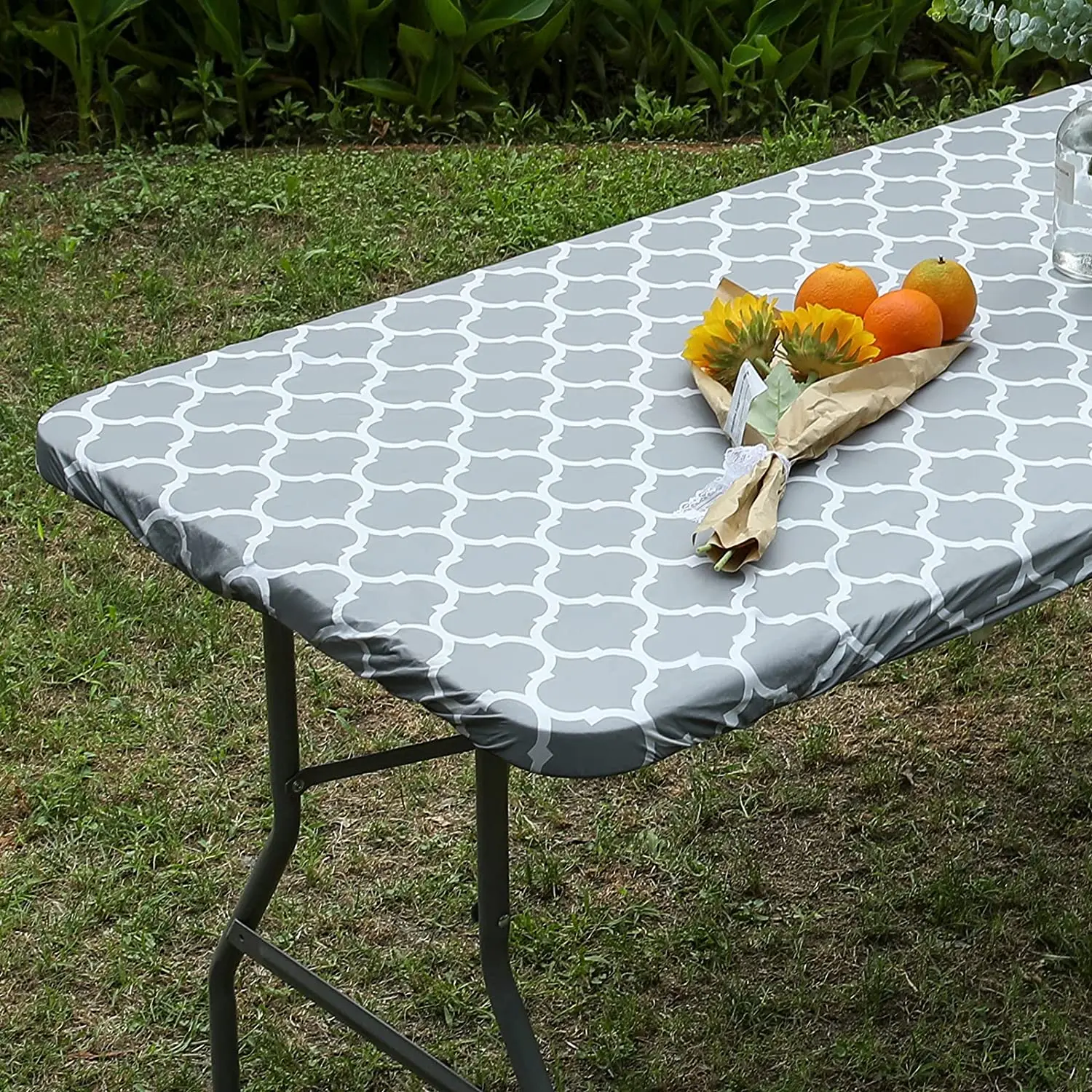 fitted picnic tablecloths vinyl