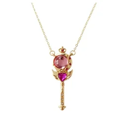 Anime Sailor Loving Wand Crystal cosplay Pendant Necklace Girl accessories Cute props