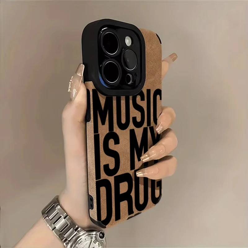 Shockproof 'Music Is My Drug' Phone Case - Premium Protective Cover