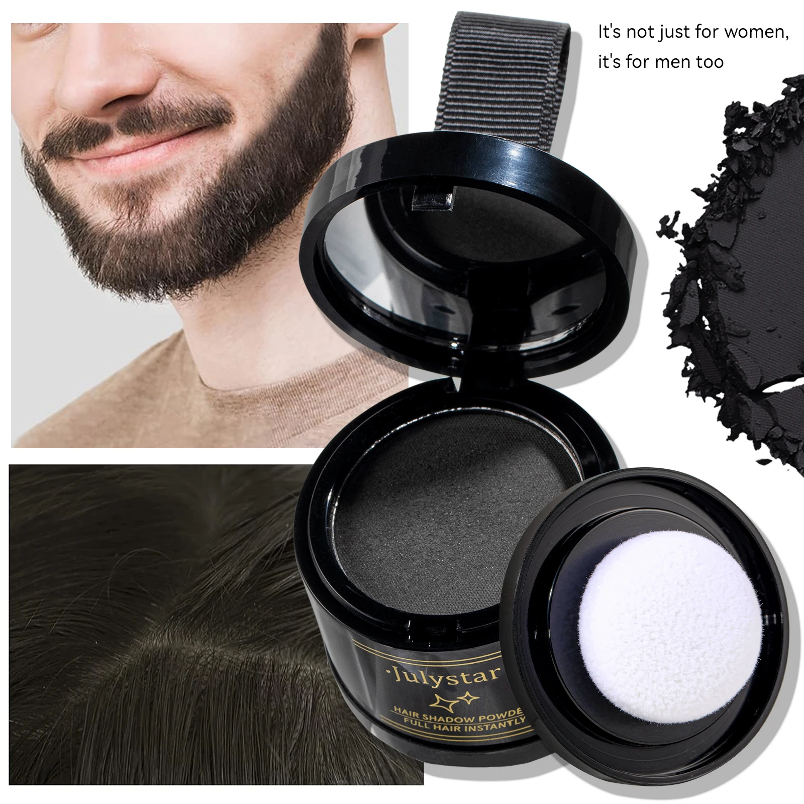 Full Hair Instantly Powder Hairline Beard Enhancer Lasting Repair Moustache Coloring Concealer Tools Hair Root Filling Coverage hair building powder