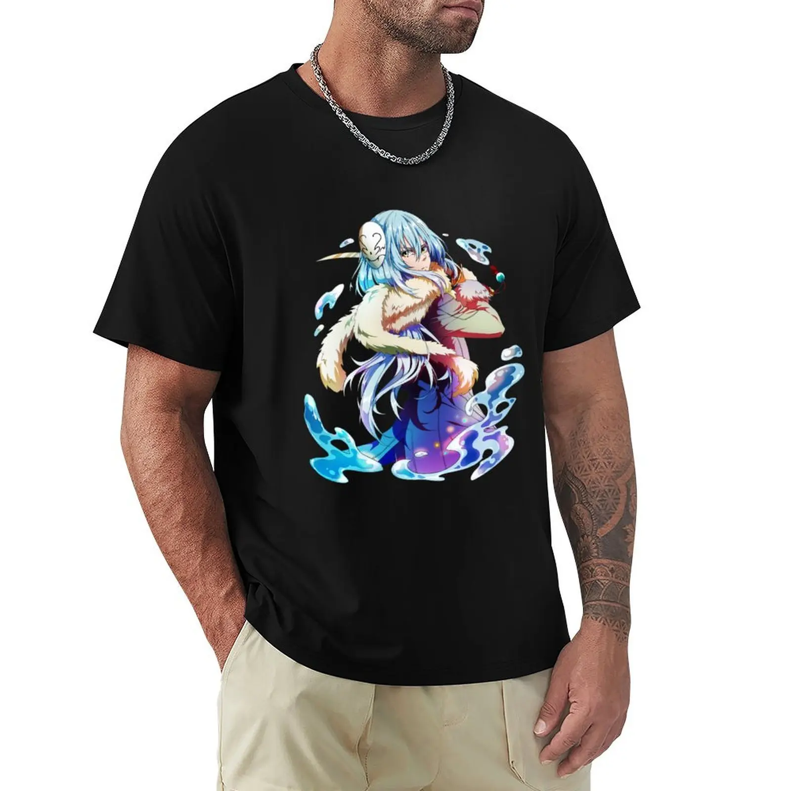 

Cute anime character with a mask T-Shirt blanks plain oversized Men's t-shirts