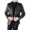 New Crocodile Patterns Leather Jacket men's solid lapel Slim Fit PU Coats Casual Blazer Leather Jacket Motorcycle  Outwear 4