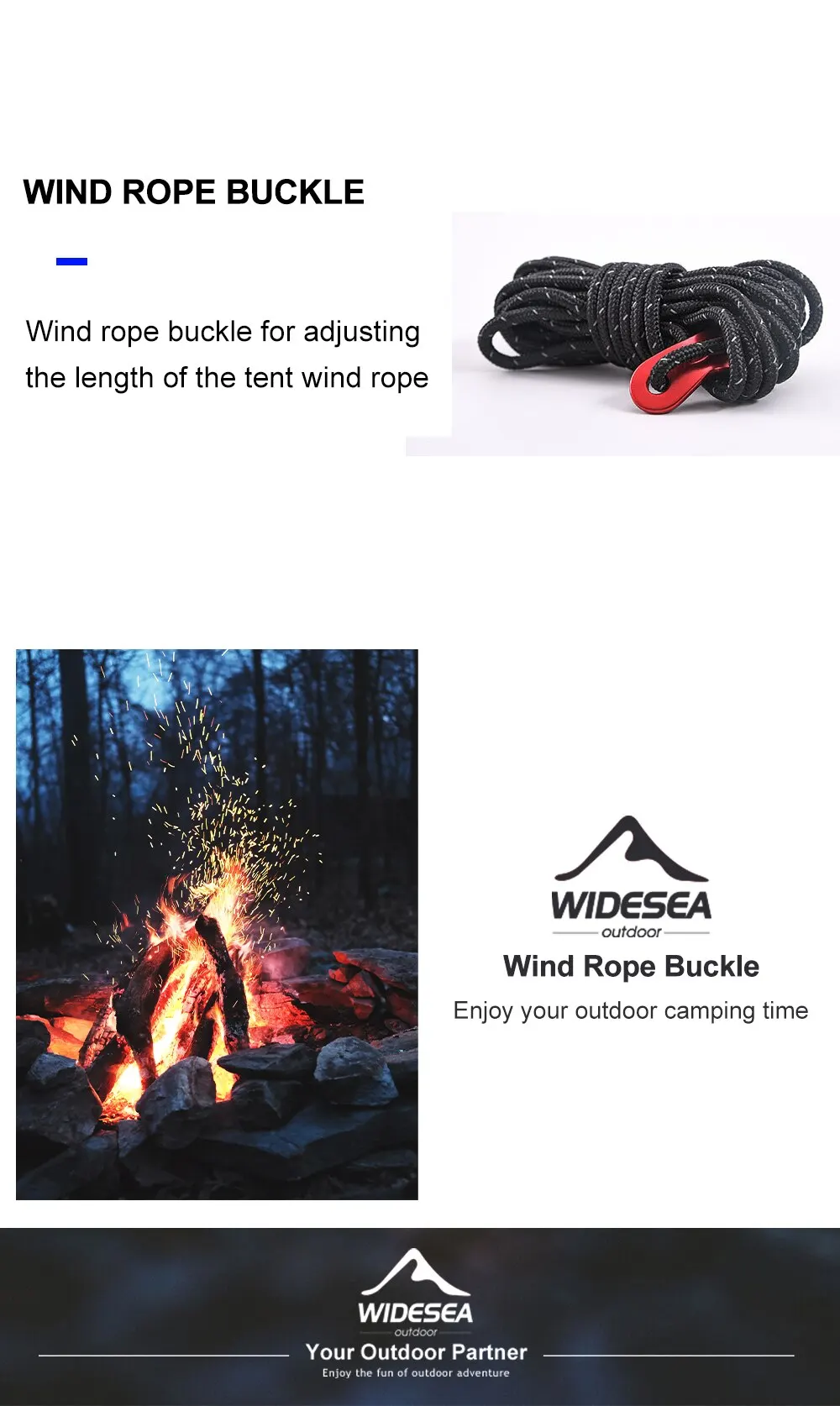 Widesea 4 stücke Camping Wander zelt Winds eil Schnalle verstellbare Aluminium legierung Schnur Schnallen Zelte Zubehör Ausrüstung im Freien – Detail 3
