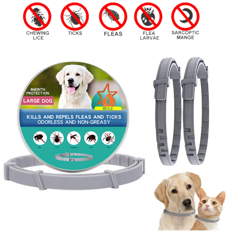 Pet Deworming Flea Collar Retractable Necklace Anti Flea and Tick Big Dog Puppy Cat Prevention Mosquitoes Pets Repellent Collar