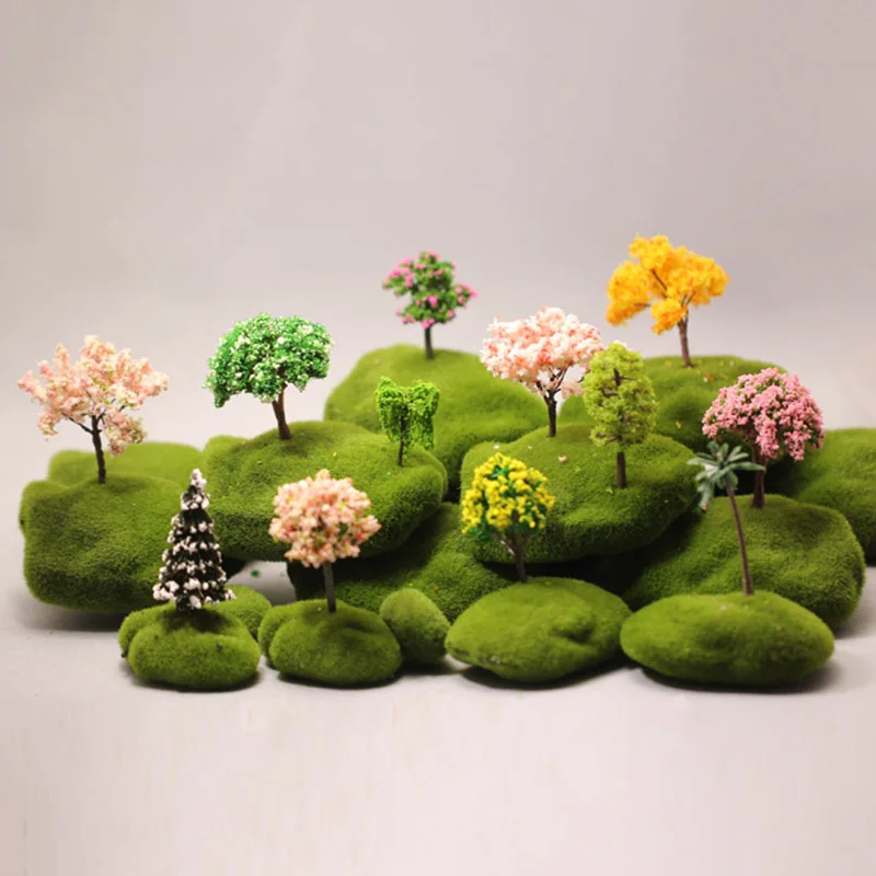 1/5 PC Mini Flowers Tree Model Artificial Plants Small Tree Fake Plant Ornaments For Home Decoration DIY Fairy Garden Doll House