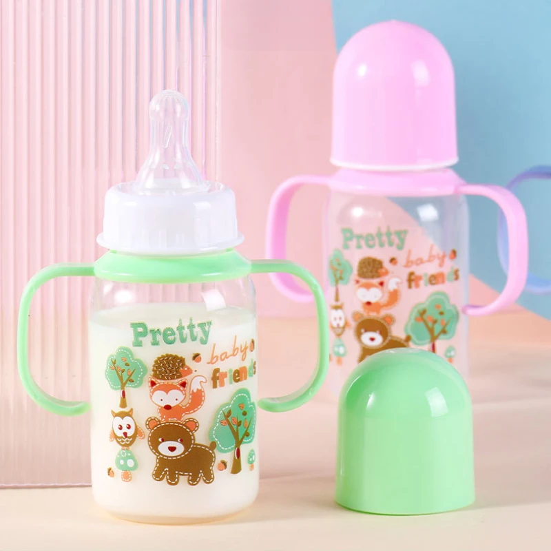 125ML Baby Bottle with Handle PP Material Newborn Bottles Milk Bottle Baby Feeding Bottles Toddler Infant Feeding Supplies