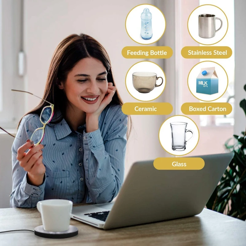 Electric Coffee Mug Warmer Lightweight Mug Warmer For Desk 2 Setting Cup Warmer US Plug