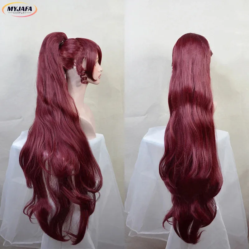 メガラ姫コスプレウィッグメグウィッグロングクリップポニーテール