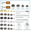 325PCS (80 set) Heavy Duty Snap Fasteners Press Studs Kit +Poppers Leather Button Tool For DIY Clothes Garment Bag Shoes 6