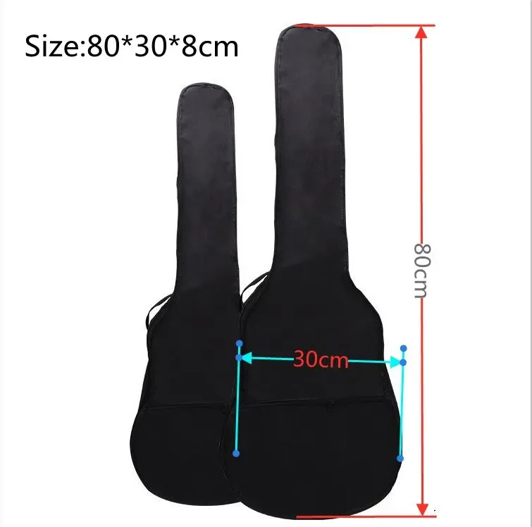 30 38 41 Inch Oxford Fabric Acoustic Guitar Gig Bag Waterproof Single Layer Backpack Carrying Case Bag Holder Guitar Proof