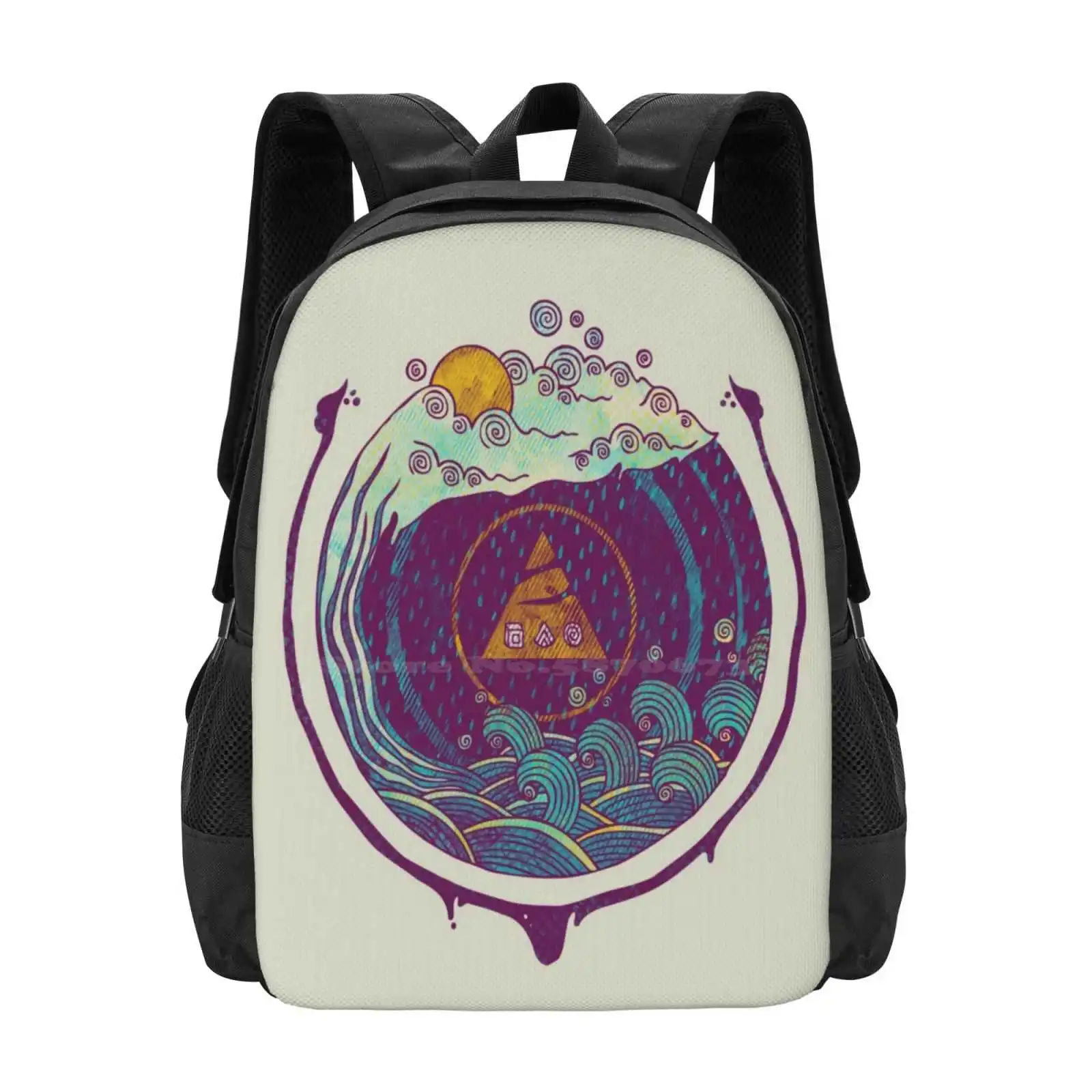 

Water Pattern Design Bagpack School Bags Waves Liquid Cloud Precipitation Geometry Concentric Abstract Cycle Triangle Sun Rainy
