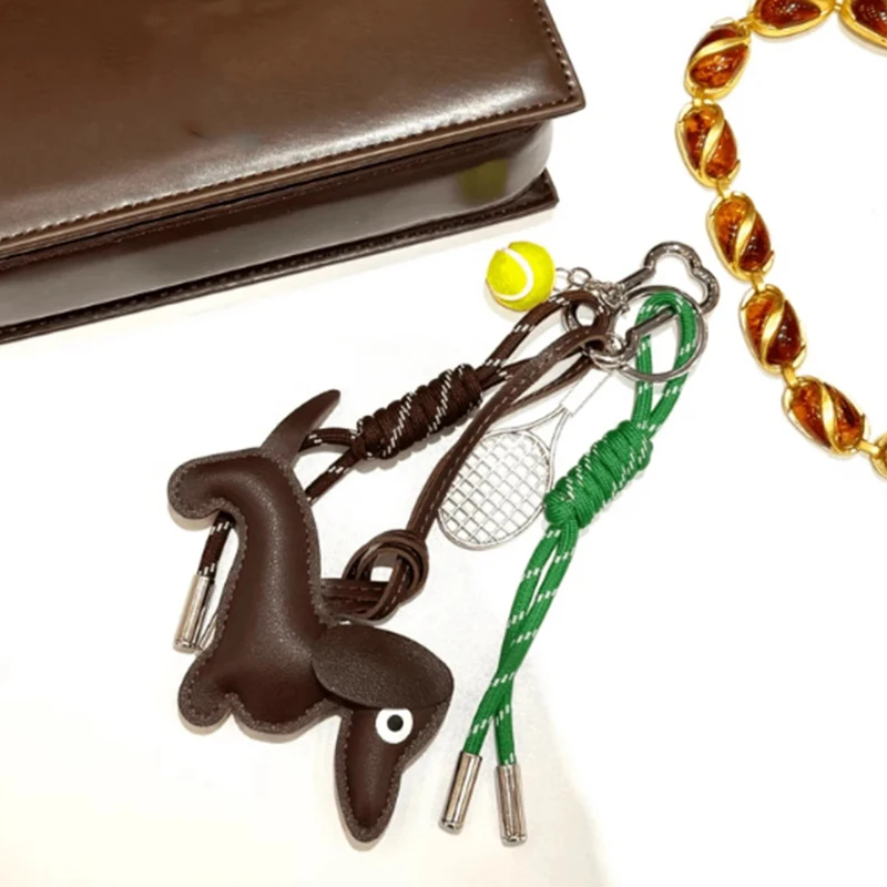 Vintage Dachshund Dog Golf Classic Cute Leather Puppy Dog Keychain Pendant Lovely Dachshund Bag Charm Phone Pendant
