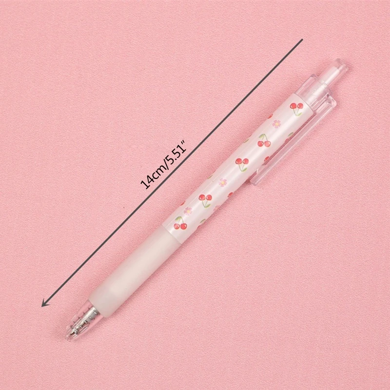 2 Pcs Cherry Blossoms 0.5mm Press Gel Pens Black Ink Fine Point for Writing Journaling Notetaking Students Stationery 6