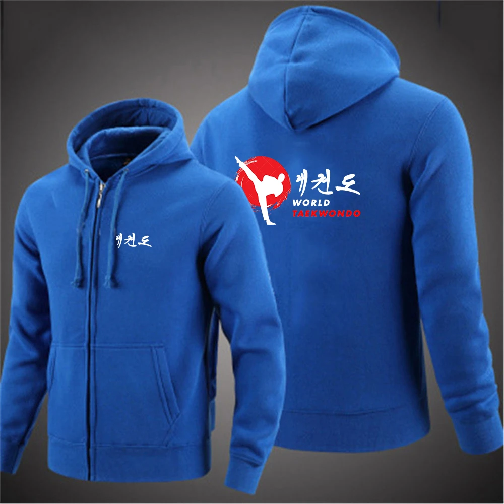 Men's Solid Color Zipper Pullover Long Sleeved Hoodie