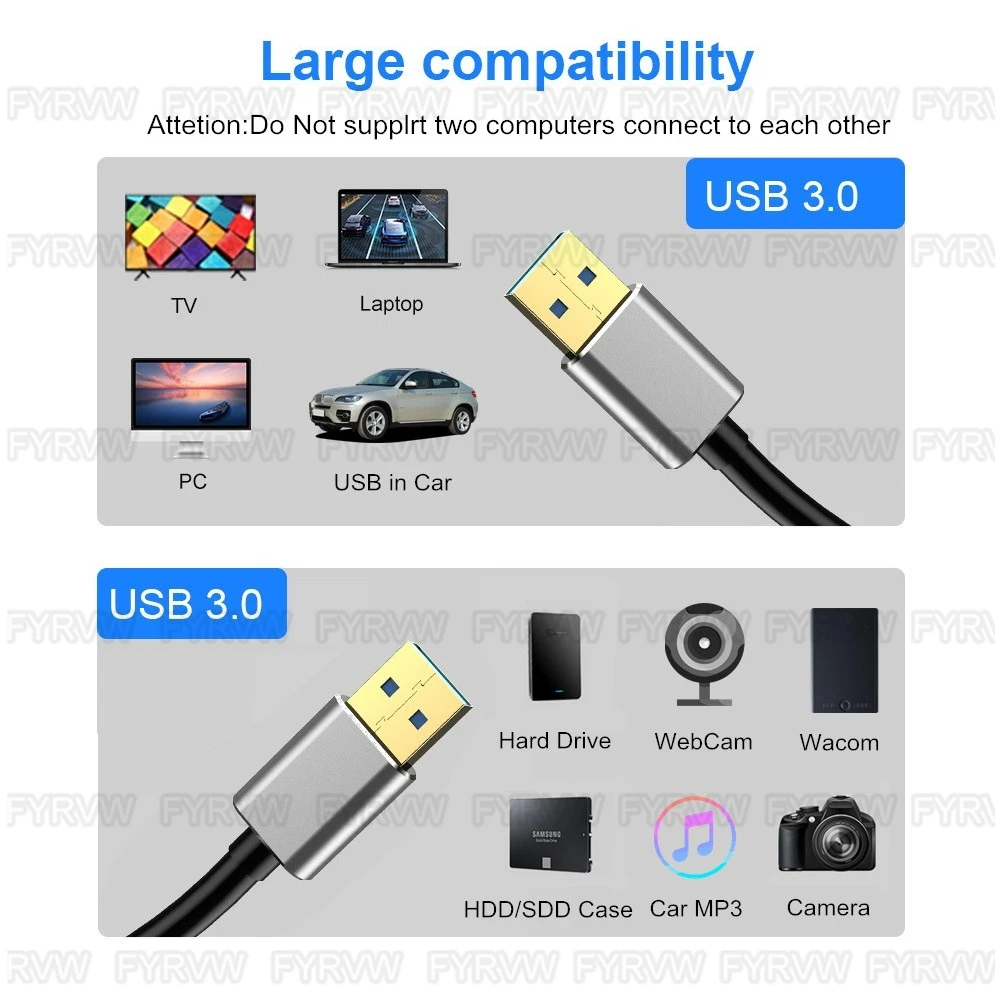 USB 남성-USB A 케이블 USB3.0 5Gbps 유형 A 남성 케이블 USB 남성-하드 디스크 TV 박스 USB 카메라 DVD 코드 용 남성 USB 익스텐더