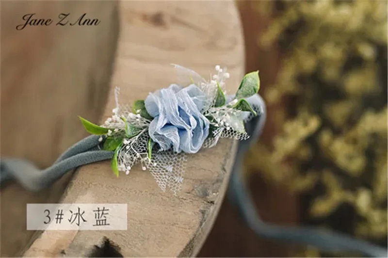 Jane Z Ann Mehrfarbiger Rosen-Kopfschmuck für Neugeborene, 100 Tage, 1 Jahr, Baby-Mädchen Fotoshooting Haarband, Blumen-Fotografie-Requisiten – Detail 7
